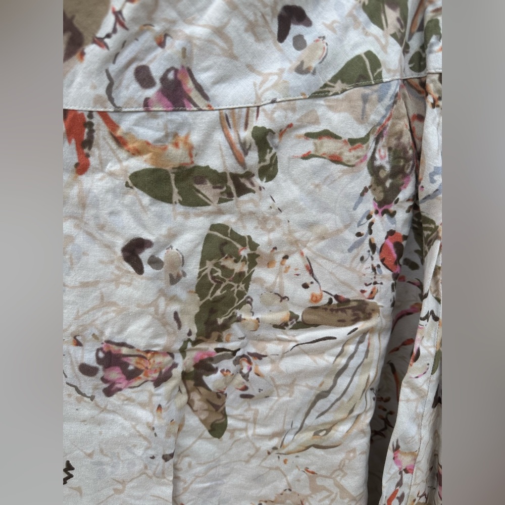 Coldwater Creek Tan/Cream Floral Skirt - Picture 4 of 6